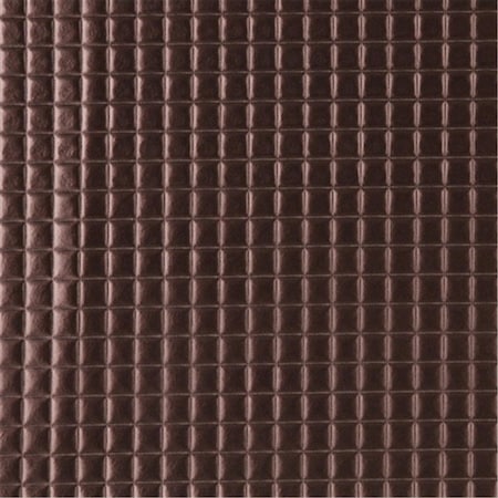 Designer Fabrics 54 in. Wide Copper- Metallic Plush Squares Upholstery Faux Leather G680